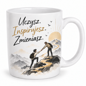 Kubek z inspirującym napisem