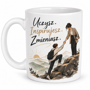 Kubek z inspirującym napisem